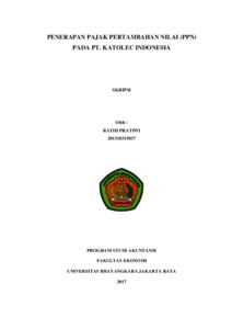 Penerapan Pajak Pertambahan Nilai (PPN) pada PT. Katolec Indonesia
